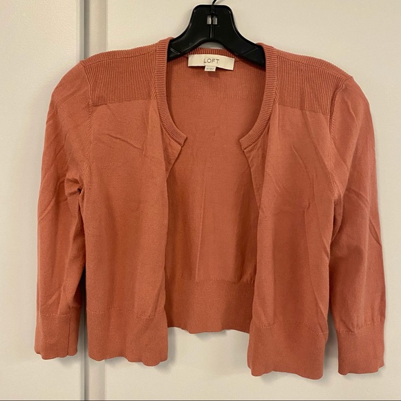 LOFT Cropped balletcore 3/4 Sleeve Cardigan XS - Picture 5 of 16